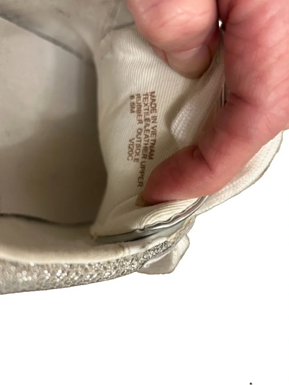 Michael Kors Irving Glitter chain Mesh White & Silver Lace-Up Leather Sneaker